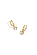 Earrings with decorated heart charm
