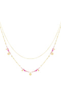 necklace pink charms
