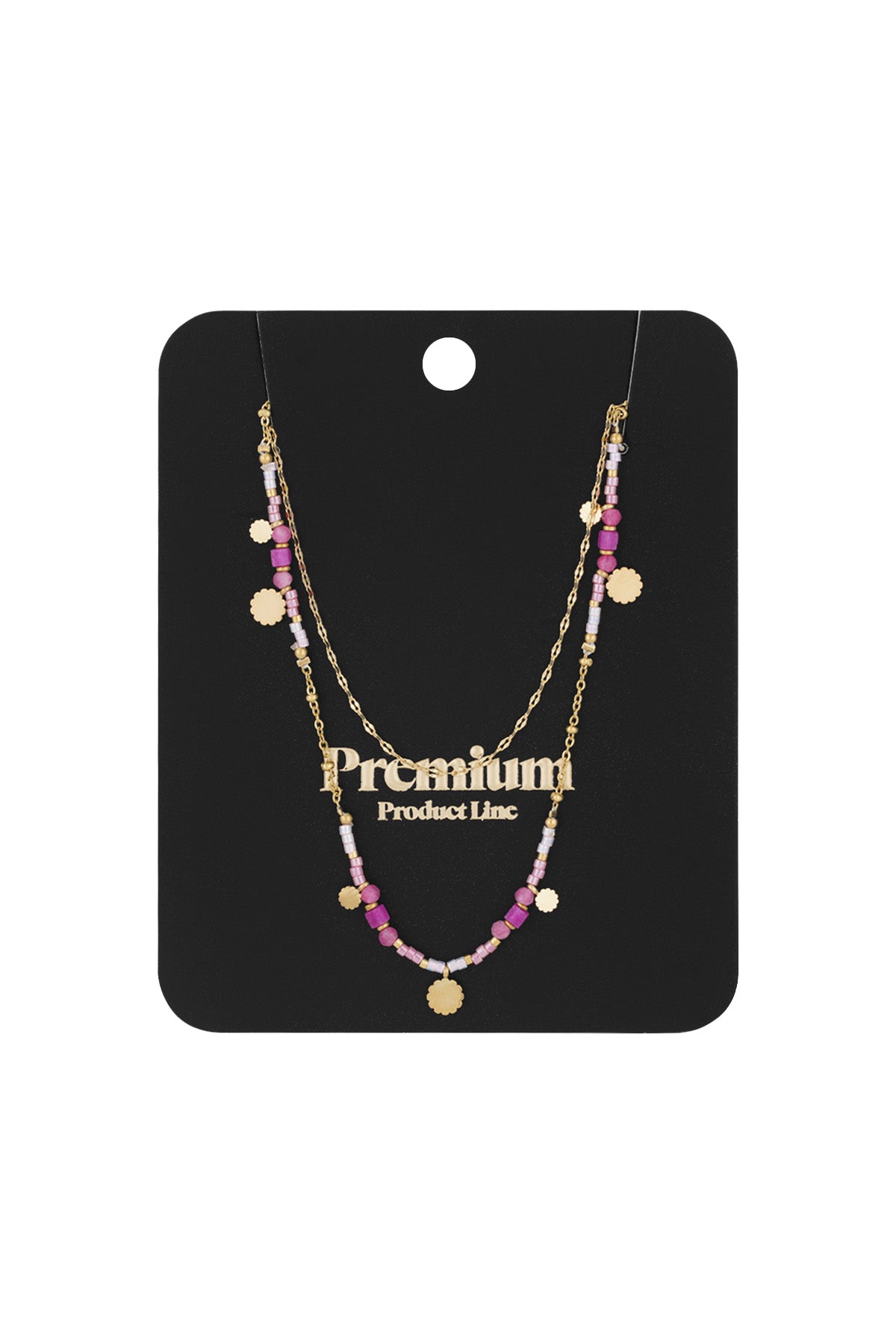 necklace pink charms