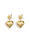 Bow earrings with hanging heart