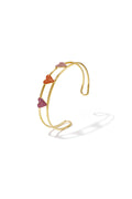 Bangle with rhinestone hearts