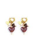 Earrings with beads and heart charms