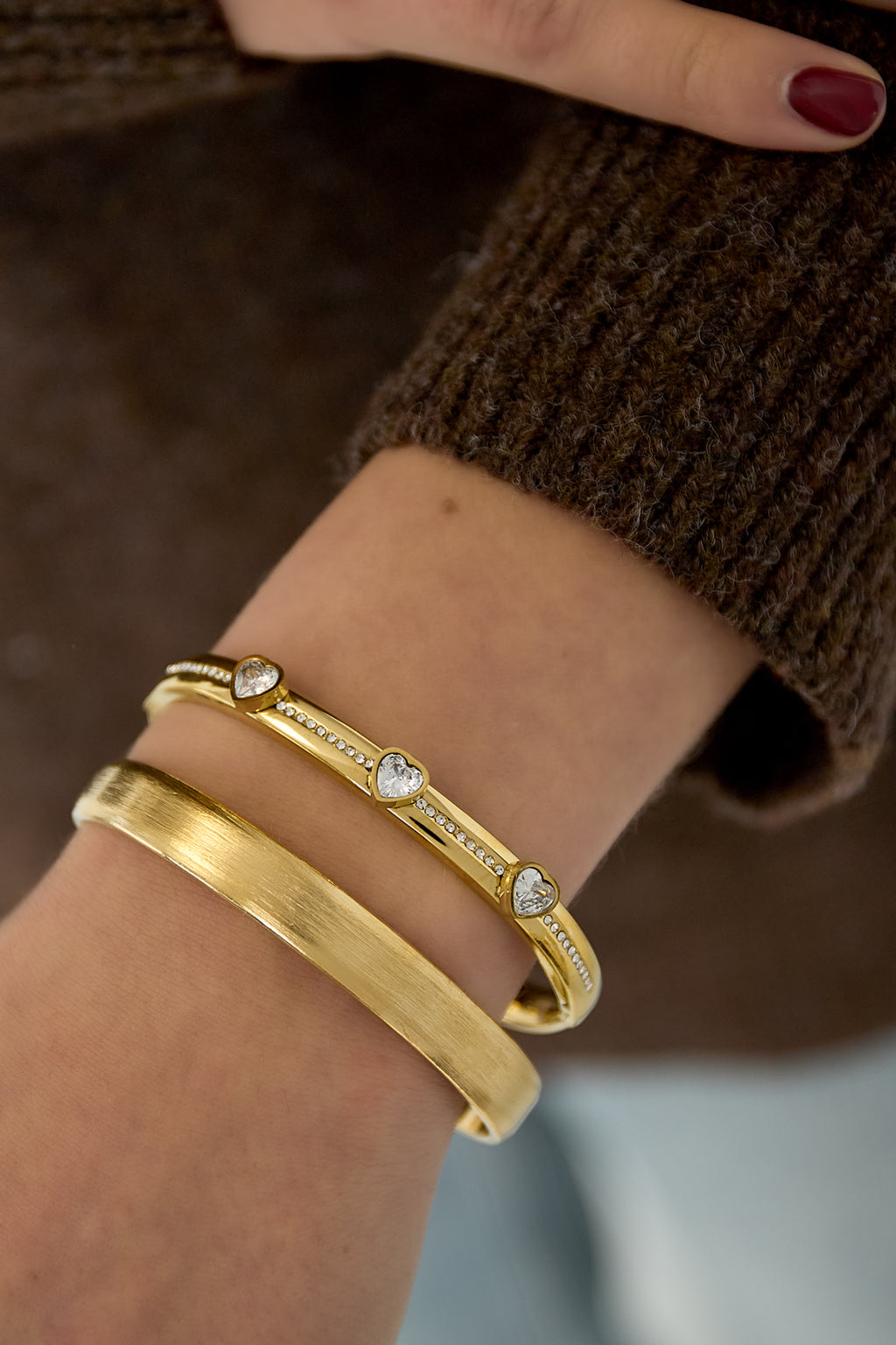 Stainless Steel Bangles Heart Casual Daily Simple Series Women's jewelry